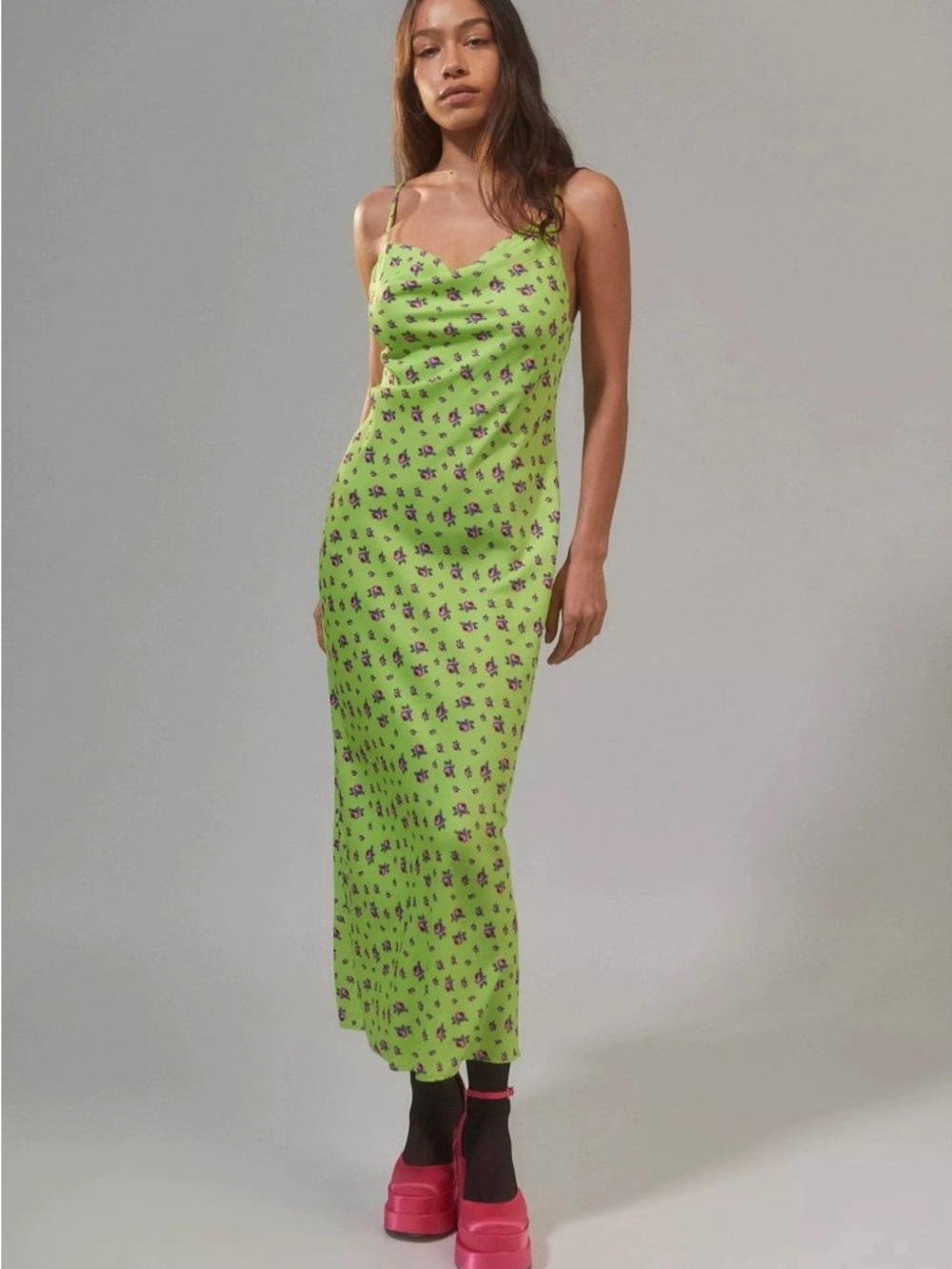 NWT UO Mallory Cowl Satin Maxi Dress Size M